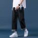 Men's Clothing Light Colored Jeans For Men, Loose And Fashionable, All Match Straight Leg Pants, Trendy Retro Wide Leg Floor Length Daddy Pants_mkmklike.com