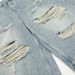 Men's American Punk Ripped Denim Capri Shorts Summer Style Washed Distressed Loose Wide Leg Trendy Cotton mid Waist Black Blue_mkmklike.com