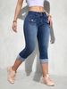 Women's Clothing High Waisted Stretch Denim Capri Pants For Women Spring Summer For Formal & Casual For Women_mkmklike.com