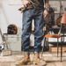 Men's Slim Fit Stretch Denim Jeans - Summer Lightweight Skinny Ankle Pants With Classic Blue Wash_mkmklike.com