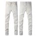Men's Clothing American Fashion Casual High Street White Jeans Men's Slim Elastic Ripped White Men's Pants 592_mkmklike.com