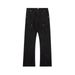 Men's Retro Bootcut Jeans – Korean Style Washed Denim With Rivet Stitching (Black, S-XL)_mkmklike.com