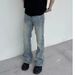 High Street Cleanfit Washed Denim Jeans Men's Straight Leg Loose Slightly Flared Long Pants Trendy Style Casual Wear_mkmklike.com