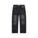 Vale Forever Full Rhinestone Straight-Leg Jeans Distressed Ripped Street Style Men_mkmklike.com