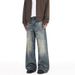 LKTM Men's Retro Washed Distressed Whiskered Loose Fit Jeans Unisex Vintage Style_mkmklike.com