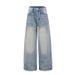 Retro Style Full Rhinestones Heavy Duty Wide Leg Jeans Loose Straight Leg Floor Length Pants For Men And Women Versatile_mkmklike.com