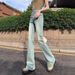 Retro Hong Kong Style Stretch Flared Jeans For Women 2025 New Model Petite High-Waisted Slim Fit Versatile Plus Size_mkmklike.com