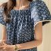 ELLE Korean Retro Loose Fit Denim Print Puff Sleeve Dress Long Thin Style_mkmklike.com