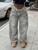 Women's Light Gray Straight Leg Jeans Non-Stretch Washed Retro Spring/Autumn Regular Fit Solid Color Denim_mkmklike.com