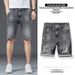 Men's Korean Style Stretch Denim Shorts – Lightweight Summer Casual 5-Inch Shorts With Relaxed Fit (28-36 Waist) – Trendy Streetwear Mid-Thigh Shorts_mkmklike.com