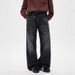 Men's Clothing Whiskered Denim Jeans American Style Straight Leg Retro Loose Fit Wide Leg Washed Black Trousers For Men And Women_mkmklike.com