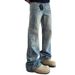 Nordmann American High Street Vibe Style Cat Whiskers Bamboo Knot Pattern Washed Jeans Men Slim Straight Slightly Flared Cleanfit_mkmklike.com
