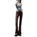 Women's High-waisted Micro-flare Jeans, 2022 New Spring-summer Slim-fit, Height-enhancing, Straight-leg, Loose-fitting,_mkmklike.com