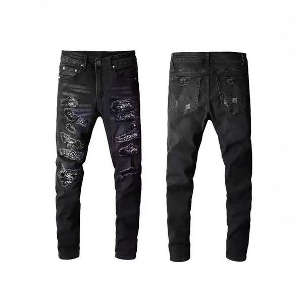 Men's Clothing Street Hip Hop Fashion Skinny Ripped And Distressed Jeans Men's Slim Fit Ripped Distressed Skinny Jeans For Hip Hop Streetwear Fashion_mkmklike.com