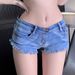 Women's Clothing New Nightclub Hot Girl Low Waist Performance Clothes Peach Hip Hot Pants Ripped Ultra Short Denim Shorts_mkmklike.com