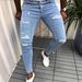 Men’s Skinny Jeans – Trendy Patch Hole Denim Pants, Slim Fit, Stretch Comfort, American High Street Style_mkmklike.com