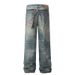 2025 New American Style Chain Print Loose Straight Washed Ink Splash Dirty Wide-Leg Casual Jeans_mkmklike.com