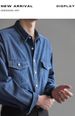 Washed Old Denim Shirt Men's Spring Korean Version Loose High-end Long-sleeved Tooling Shirt_mkmklike.com
