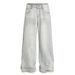 American Style Cleanfit Washed Denim Men's Street Fashion Loose Straight Vintage Wide-Leg Dad Pants_mkmklike.com