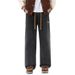 Men's Clothing Mingge style loose straight trousers men's new all match elastic waist jeans_mkmklike.com