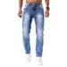 Slim Fit Men's Jeans For Everyday Comfort - Classic Straight Leg Denim Pants With Mid-Rise & Stretch Fabric (Multiple Sizes Available)_mkmklike.com