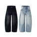 Unisex American Vintage Embroidered Flared Jeans - 70s Retro Wide Leg Bell Bottom Denim Pants With Crescent Embroidery_mkmklike.com
