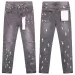 Designer Puff Print High Quality Denim Ripped Washed Work Slim Men's Pants Button Type Winter Warm Jeans_mkmklike.com