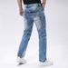 Men's Clothing Stretch Skinny Jeans Slim Fit Blue Trousers Multiple Embroidered Back Pockets Casual Denim_mkmklike.com
