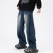 Nordmann American Retro Patchwork Workwear Jeans For Men, Autumn Winter New Casual Pants, Loose Wide-Leg Straight Long_mkmklike.com