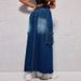 Women's Clothing New Denim Fashion Bag Slit Long Skirt Source_mkmklike.com