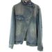 Women's Clothing Designer Asymmetrical Button Denim Jacket For Women, Casual Oversized Coat With Stand Collar, Trendy Streetwear Top_mkmklike.com