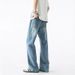 Nordmann High Street Washed Jeans For Men Summer American Style Vintage Large Size Wide Leg Long Design Sense Straight Pants 2025_mkmklike.com