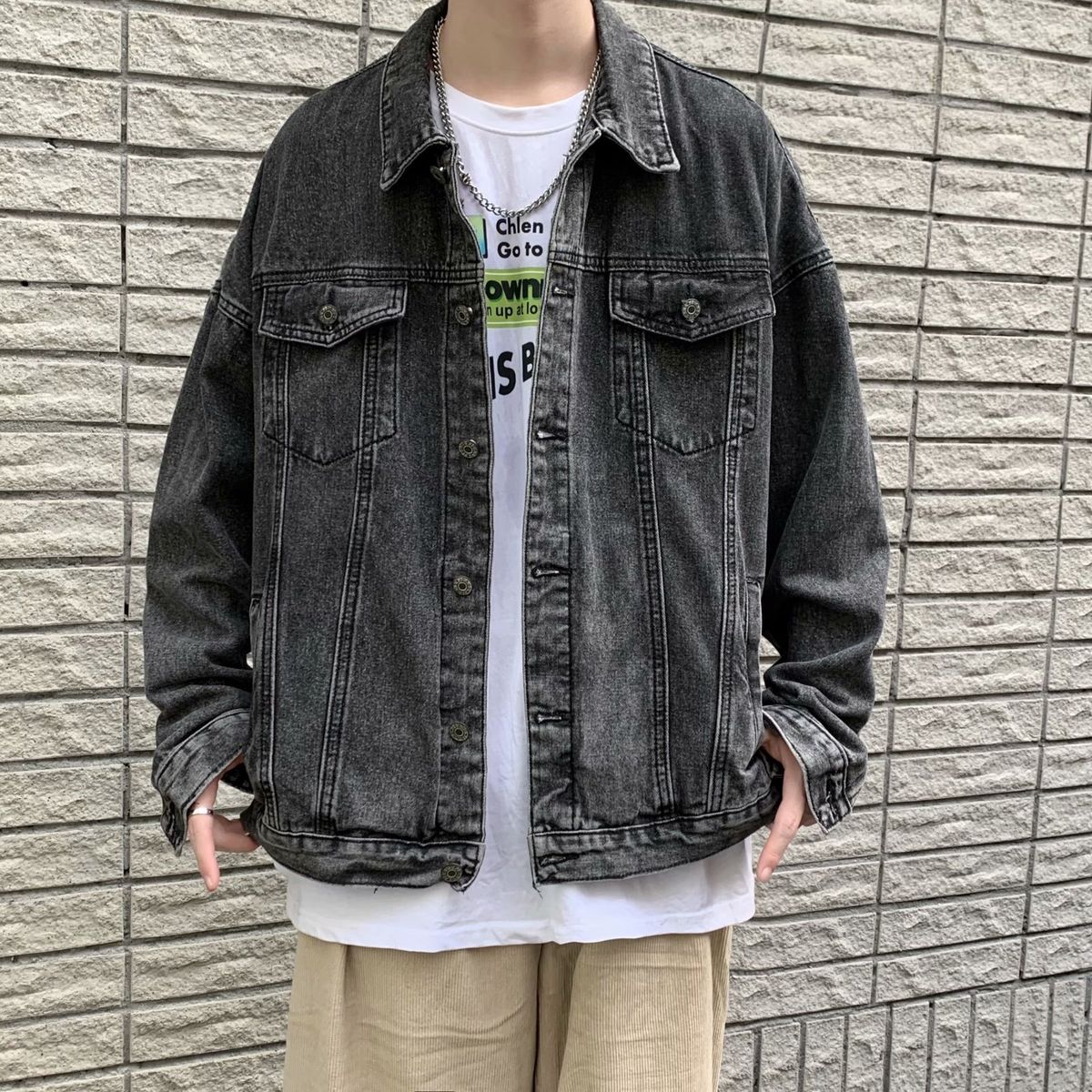 Loom Autumn Denim Trendy Brand Ins European American Street Loose Versatile Korean Version Casual Handsome Hong Kong Style_mkmklike.com