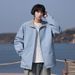 Plaid Patchwork Stand Collar For Men, Spring Autumn, American Style, Trendy Brand, Windproof, Waterproof, High Street,_mkmklike.com
