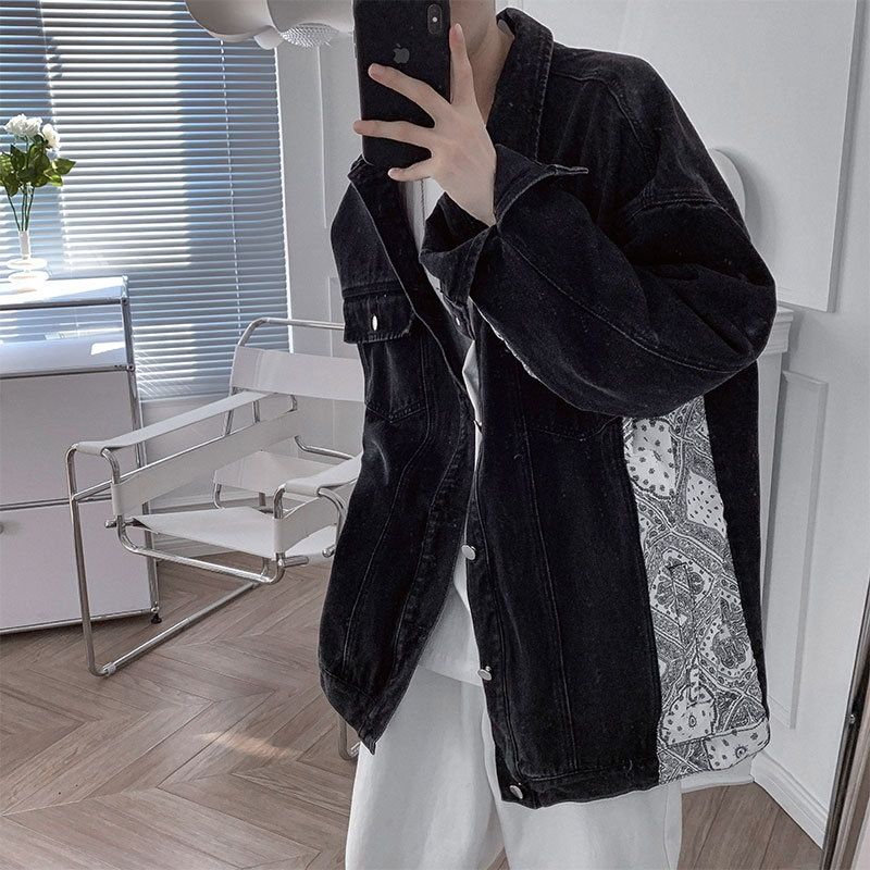 Loom Teenager Denim Men Loose Casual Workwear Outerwear Autumn Winter Cool Jacket Hip Hop Trendy Brand_mkmklike.com