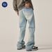 Nordmann Muqiu Clothing | American High Street Retro Washed Flared Jeans Men's Trendy Loose Straight Floor-Length Wide-Leg Pants_mkmklike.com