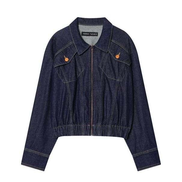 Women's Retro Style Bomber Jacket Spring 2026 New American Denim Jacket Wholesale Clothing_mkmklike.com