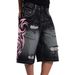Jade London Trendy Brand American Retro Graphic Print Washed Denim Jeans Hot Girls Wide Leg Trousers Women's Clothing_mkmklike.com