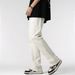 Nordmann Cleanfit White Flared Jeans For Men Summer Slim Straight Pants American Style High Street Trendy Brand_mkmklike.com