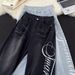 New American Retro Street Style Loose Fit Straight Leg Jeans Men's Clothing Stylish Versatile Letter Print Pants_mkmklike.com