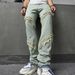 Retro Flared Jeans For Men – 70s Inspired Bell Bottom Denim Pants With Vintage Wash (Bohemian Chic Style)_mkmklike.com