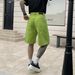 Unisex Bright Solid Color Denim Shorts With Metal Front Buttons, Loose Wide-Leg Fit_mkmklike.com