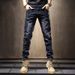 Jeans Spring Autumn 2025 New Trendy Brand Versatile Slim Fit Small Footed Men's Casual Straight Leg Pants With Slight_mkmklike.com