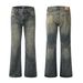 Vintage Retro Flared Jeans For Men & Women – Slim Fit, Washed Denim, Relaxed Comfort, Casual Long Pants_mkmklike.com