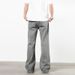 Men's Retro Washed Gray Flared Straight Jeans | Cleanfit Casual Pants | Distressed Detail | S-3XL_mkmklike.com
