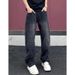 American High Scimitar Jeans Men Spring Autumn Trendy Brand Cool Street Cleanfit Straight Leg Slightly Flared Pants_mkmklike.com