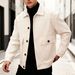 Cross-border Bestseller: European And American Men's Solid Color Lapel Patch Pocket Workwear-style Coat, Single-breasted_mkmklike.com