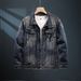 Loom Spring Autumn 2024 New European American Street Style Denim Jacket For Men, Turn-Down Collar Casual Jacket, Men's_mkmklike.com