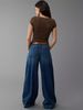 Women's Stretch Wide Leg Jeans - Classic Blue Denim Pants With Functional Pockets | Comfortable & Elegant For Work & Casual_mkmklike.com