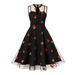 Women's Clothing supply mesh embroidery waist sleeveless Christmas palace swing mid length dress_mkmklike.com